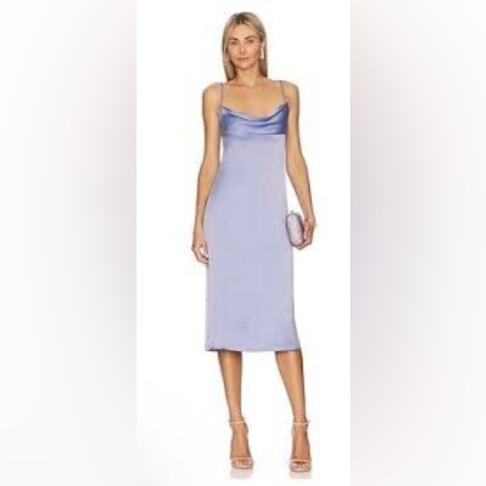 WeWoreWhat Women's Cowl Midi Dress Slate Blue Size 2 NWT - Picture 4 of 16